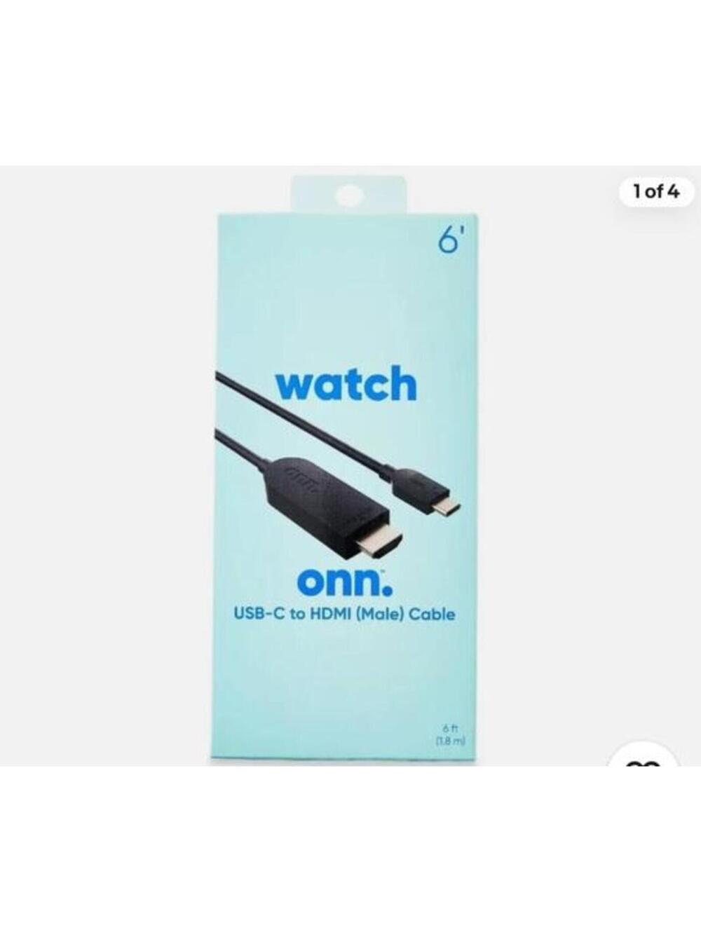 onn. 6' USB-C to HDMI (Male) Cable